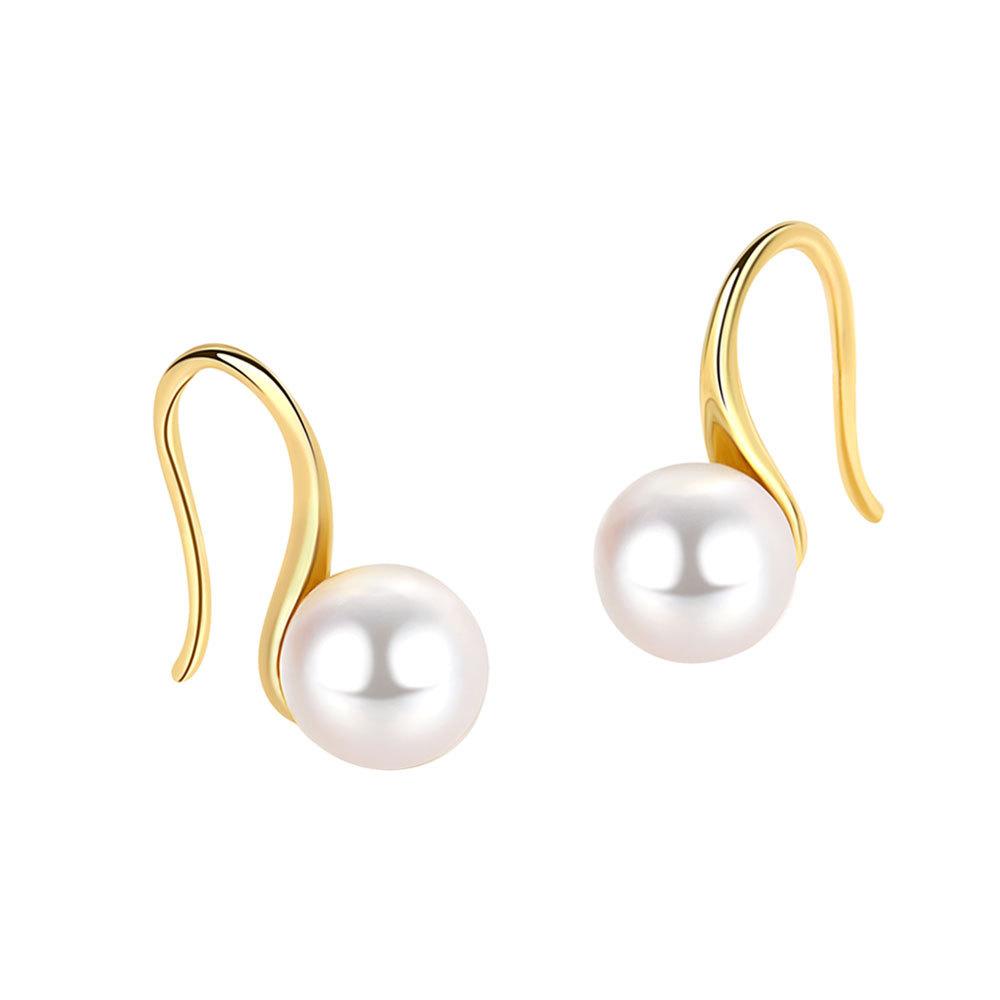 Elegant High Freshwater Pearl Earrings Simple Temperament High Heel Shape Ear Hooks Fashion Jewelry For Women