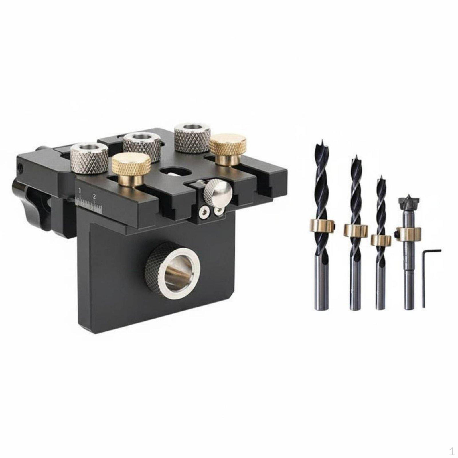 Furniture Panel Connecting Jig Easy Disassembly ThreeFunction Dowel Adjustable Carpentry Hole Black 12MM
