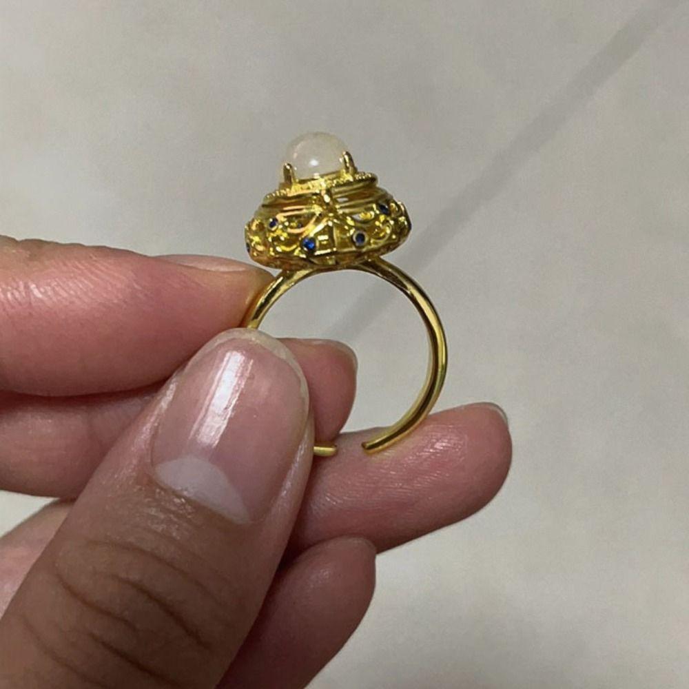 Adjustable Ring with Hidden Box DIY with Flip-top Box Women Open Ring French Style Courtly Style Retro Style Ring