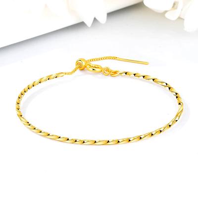 Wearable Small Hole Beaded Pin Type Beaded Bracelet Plated with 24K Gold Pearl Road Link Beaded Bracelet Universal Bracelet