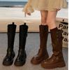 Kleine Männer erhöhen die Körpergröße 7CM Ritterstiefel für Damen im Herbst 2025, aber Kniestiefel, hochhackige Stiefel mit dicker Sohle~