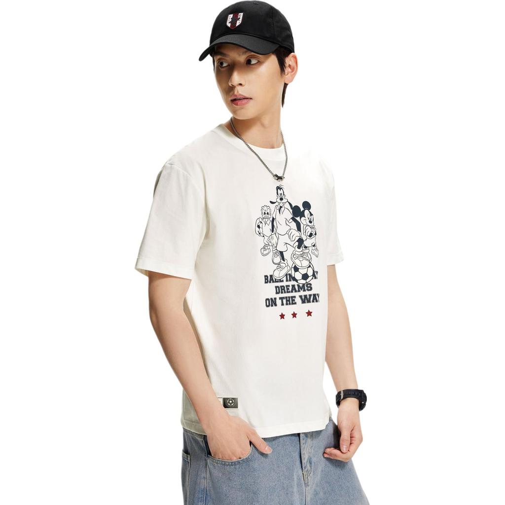 Li Ning Disney Round Neck Logo Letter Pattern T-Shirt Men Tops AHSW305-4