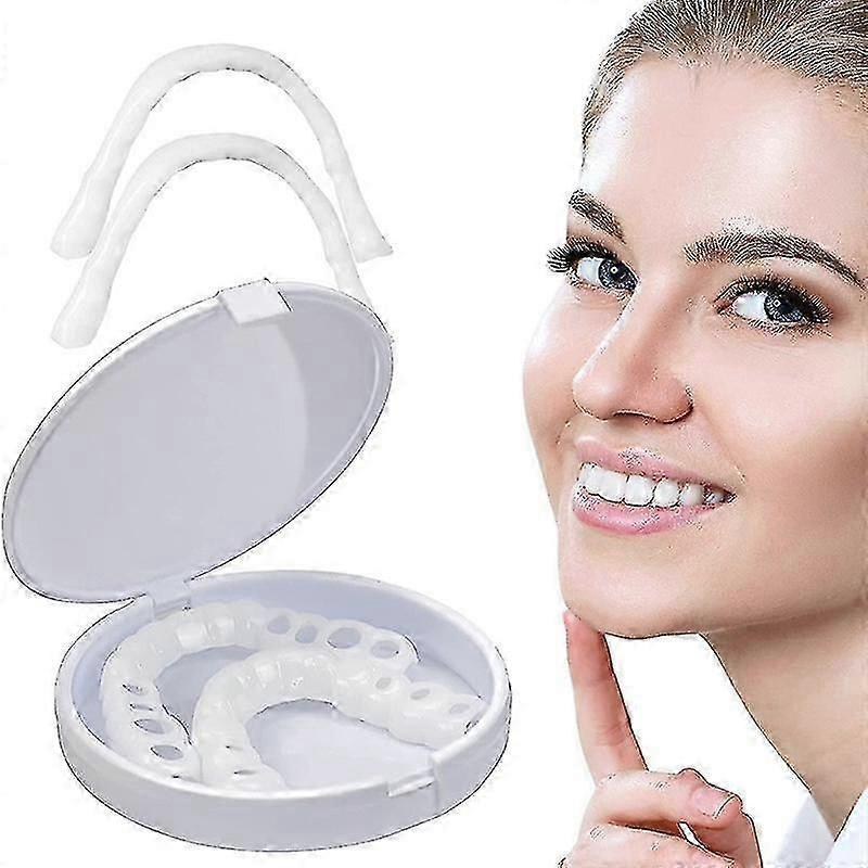 Instant Smile Veneers Top and Bottom Set Cosmetic Teeth Whitening Alternative No Drilling Required