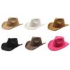 Tibetan Cowboy Hat Tibetan Cowgirl Cowboy Hat Camping Town Travel Spot Wide Brim Adult Size Cowboy Hat  rose Red