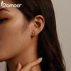 BAMOER Authentic 925 Sterling Silver Pink Butterfly Ear Studs Plated Plarinum Piercing Stud Earrings for Women Fine Jewelry Gift