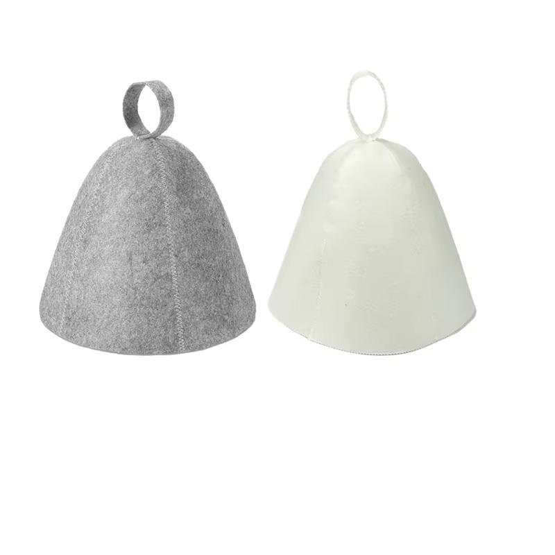 Sauna Anti Heat Sauna Hat Thicken Wool Felt Shower Cap Hair Turban Quickly Towel Drying Towel Hats Sauna Bathroom Accessories