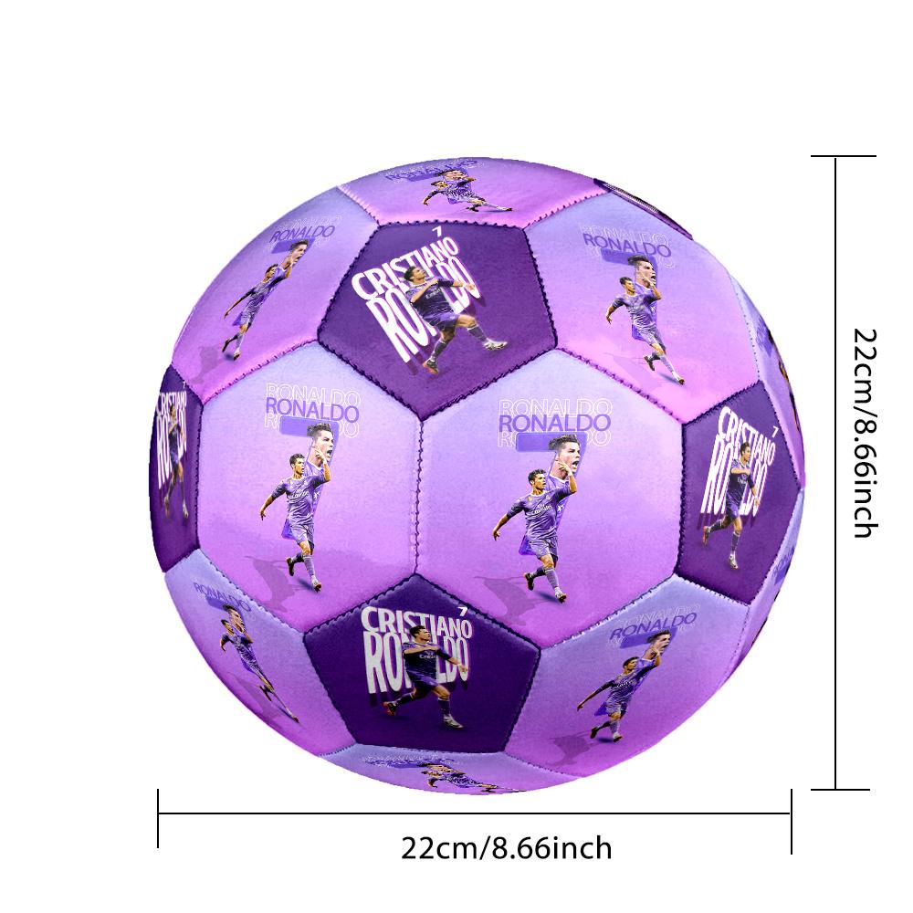 Ronaldo's Dynamic Leap Size 5 Soccer Ball Machine-Stitched Indoor/Outdoor Universal Football Soccer Accessory