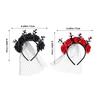 Elegant Rose and Tulle Hair Hoop for Halloween Festivities Adjustable Size Headband Comfortable Hairband Party Ornament