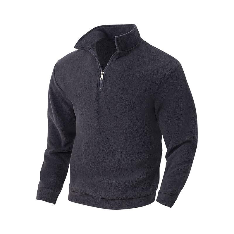 New Autumn and Winter Men's Solid Color Half-zip Casual Sweatshirt Comfortable Jacket Top