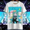 Hatsune Vocaloid T-Shirt Japanischer Anime Grafik-T-Shirts Unisex Lässige Kurzarm-Oberteile für Alle Jahreszeiten Unisex-Hemden Damen-T-Shirts