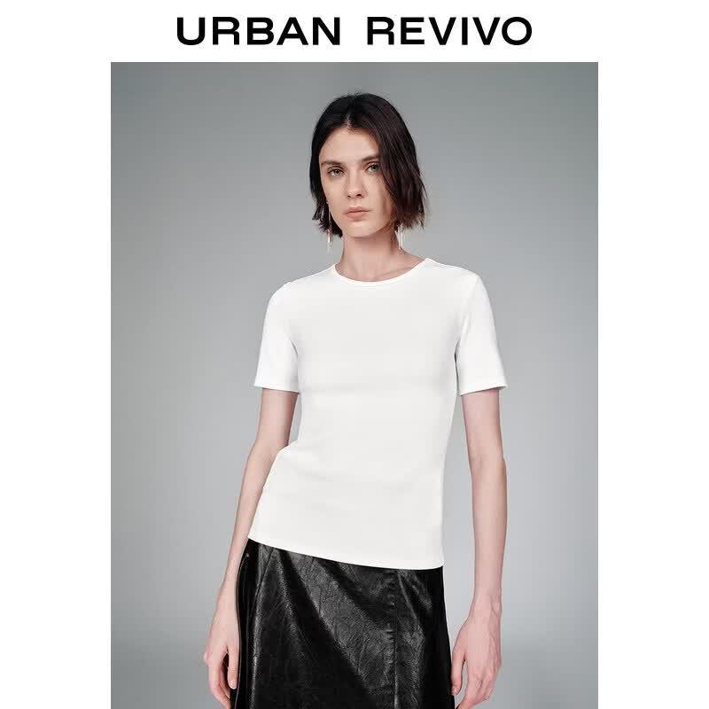 UR2026 Women s Slim Fit Round Neck T-Shirt грязно-белый