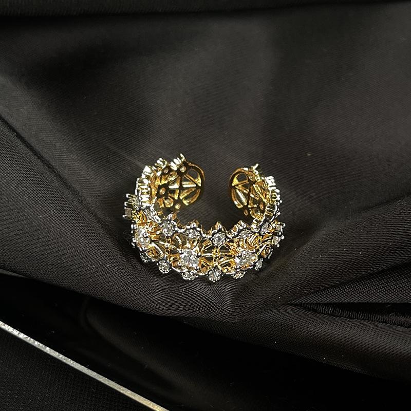 French Medieval Fashion Open Ring Light Luxury High Sense Personality Hollow Ring Index Finger Ring Women