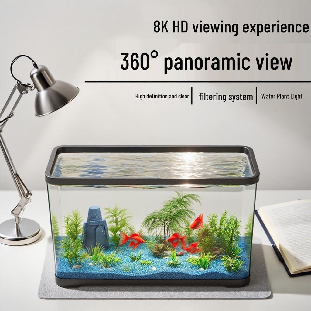 Compact Eco-Friendly Fish Tank Set with Lid for Living Rooms - 2025 Model