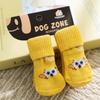 4 Pcs Pet Anti-slip Socks Cat & Dog Cute Winter And Autumn Warm Socks Anti-slip Traction Protecting Paws From Wear Tear Licking.