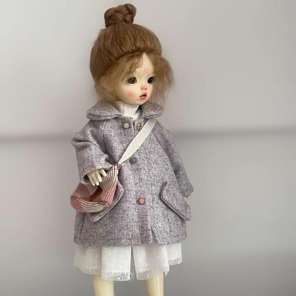 Handmake Woolen Overcoat Fashion Princess Sweaters T-shirt Pants for 1/6 BJD 30cm Dolls