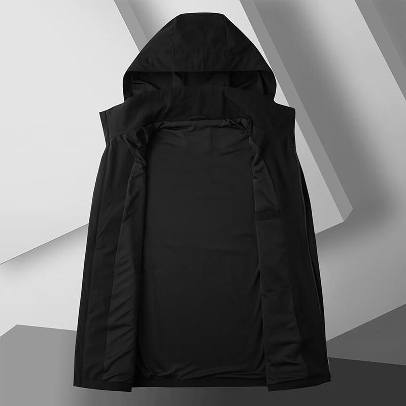 Dibenze Men's Plus Size Hooded Loose Fit Casual Windbreaker Jacket