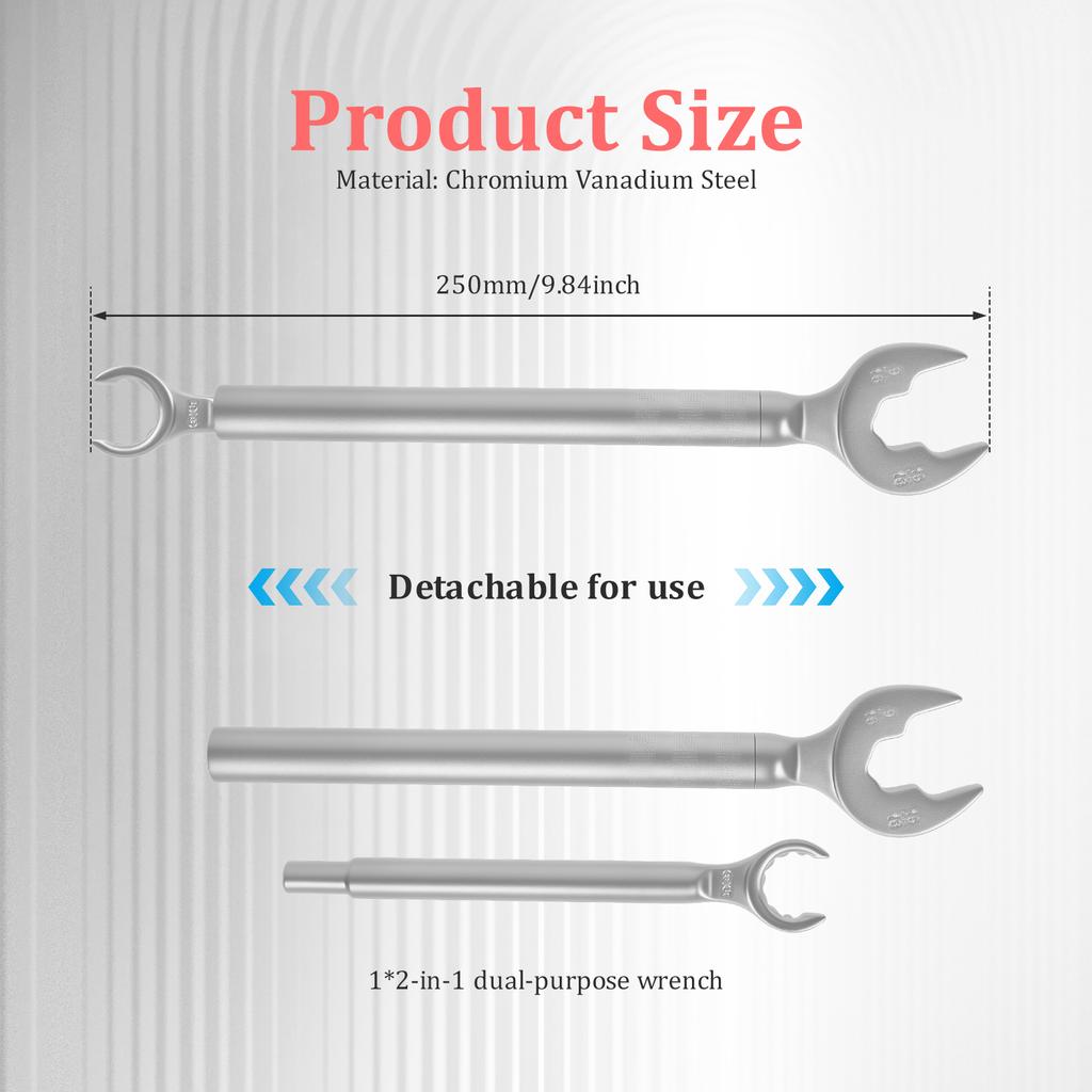 Multifunkční jednostranný klíč 2 v 1 Otevřený klíč Momentový klíč Hardware Nástroje Klíč Pro všechny velikosti šroubů Ruční nástroj