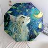 Plant Cat  pattern, automatic folding umbrella, portable and foldable design, 8 ribs, a Christmas or birthday gift.