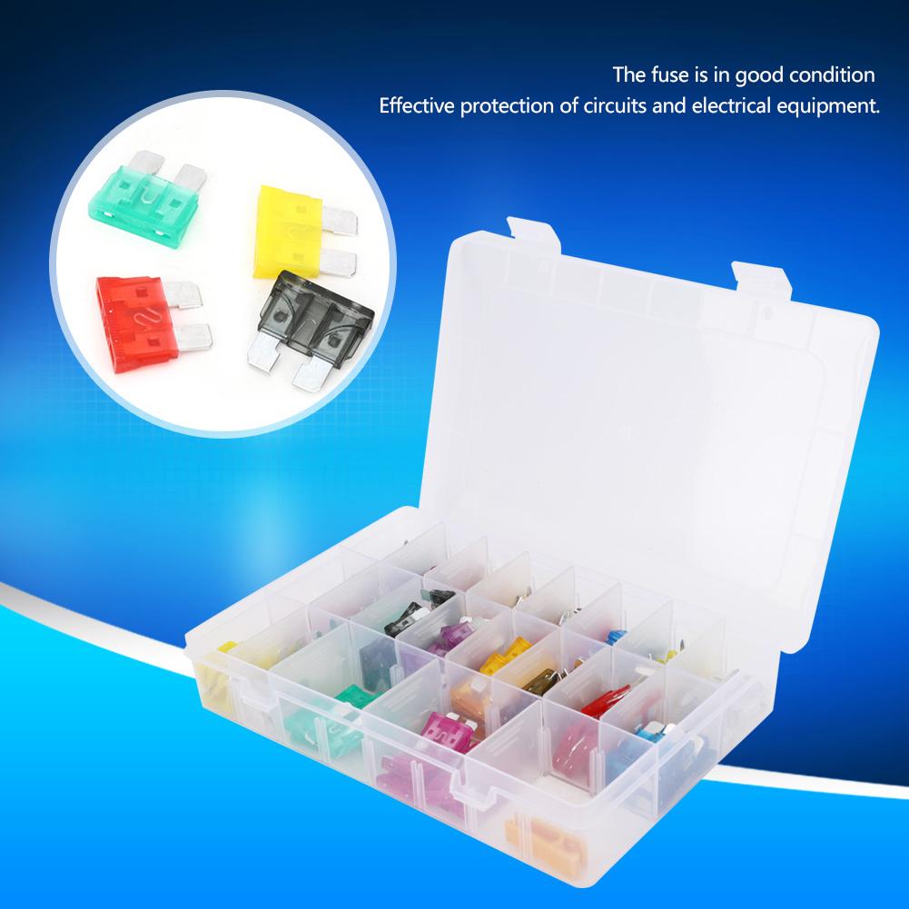220Pcs Medium Small Car Fuse Kit 2~35A Quick Blow Fuse Compartment Kit