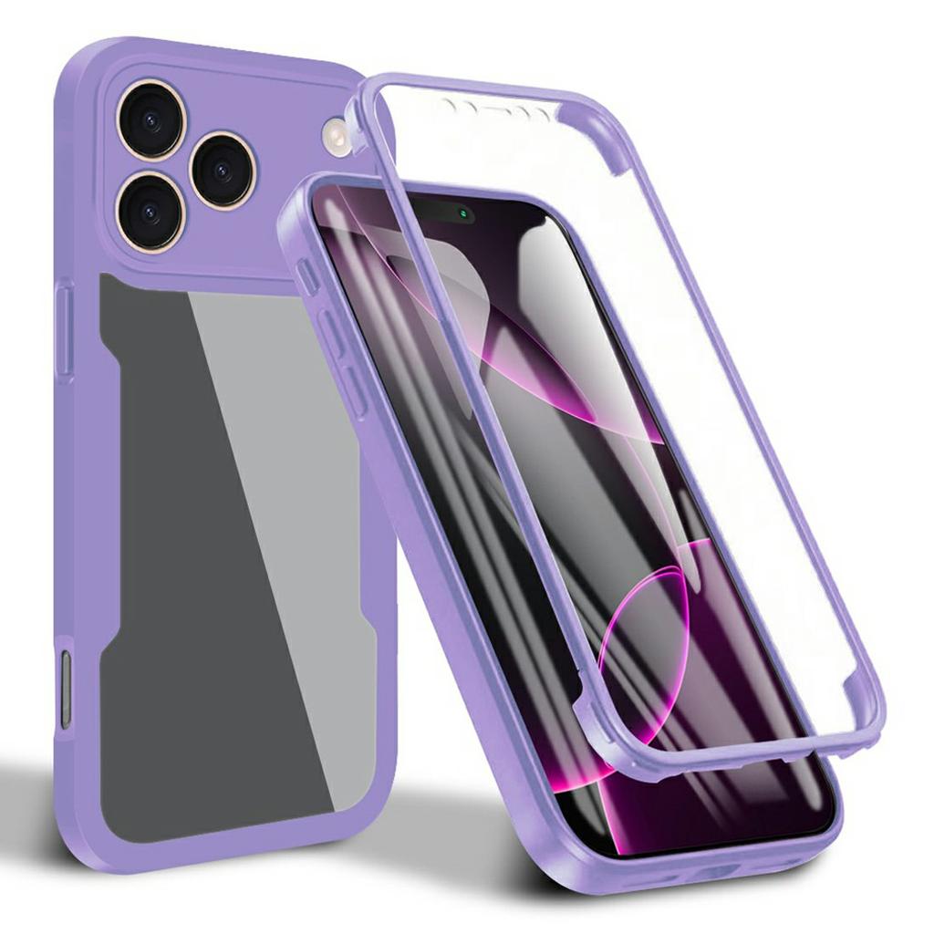 For iPhone 17 Pro Case Acrylic+TPU Clear Phone Cover with PET Screen Film