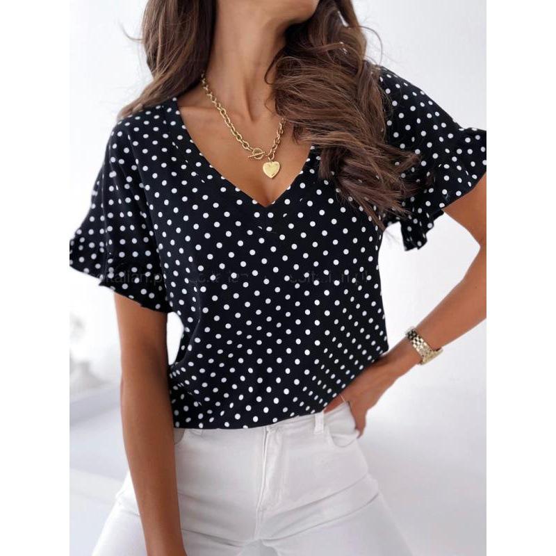 2026 Women's Short-Sleeve Polka Dot T-Shirt - Hot-Selling New Style