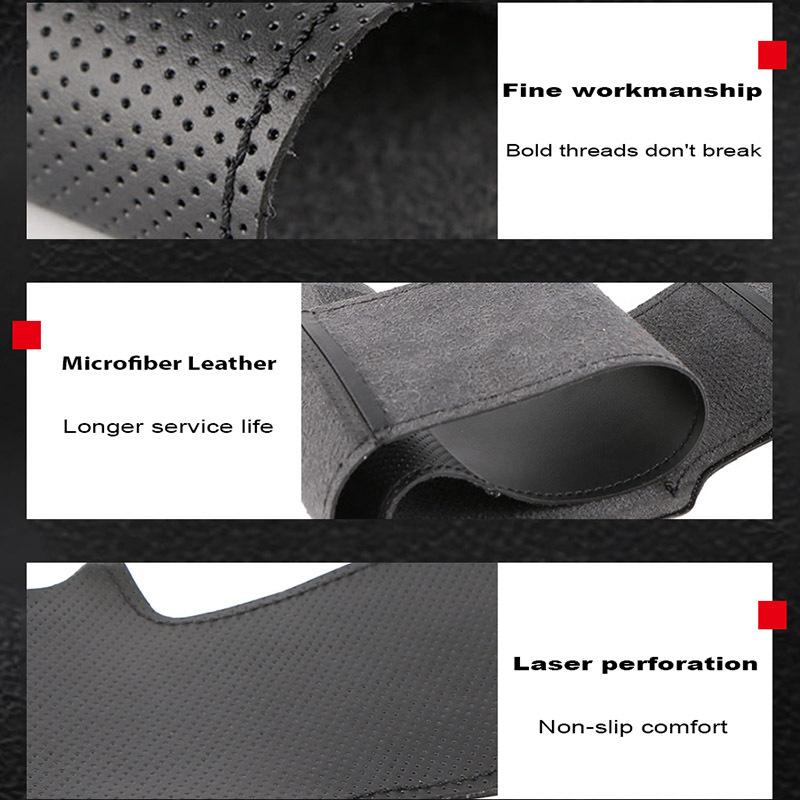 Black Microfibre Leather Car Steering Wheel Cover For Volkswagen VW Golf 7 Mk7 Touran Up New Polo Jetta Passat B8 Tiguan