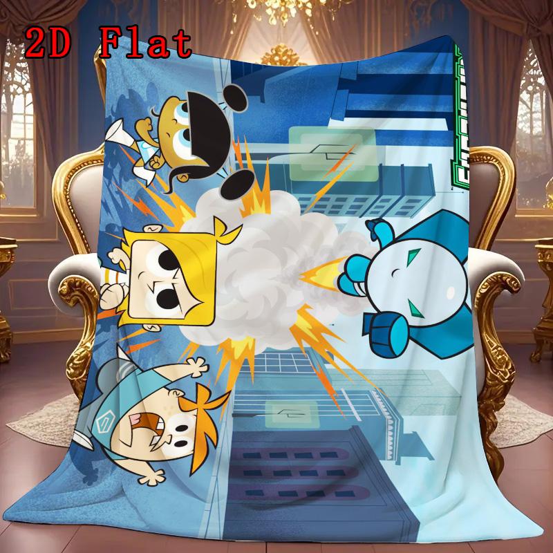 Robotboy 2D Flat Pattern Flannel Blanket High quality All Seasons Warmth and Comfort Perfect for Christmas Gifts.DMT0925380
