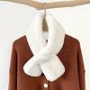 Hair collar~ temperament white pearl buckle hair scarf women's winter versatile thickened warm plush scarf