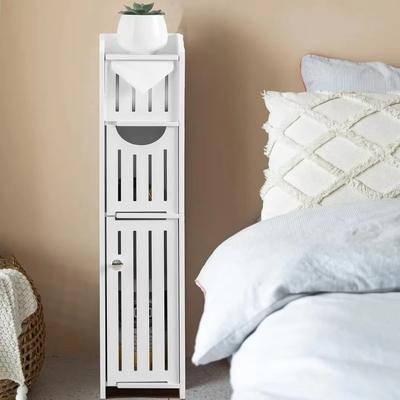 Armario de Almacenamiento para Baño Soporte para Papel Higiénico de Pie Armarios a Prueba de Humedad Organizador de Juntas Estrechas Simple Alacena