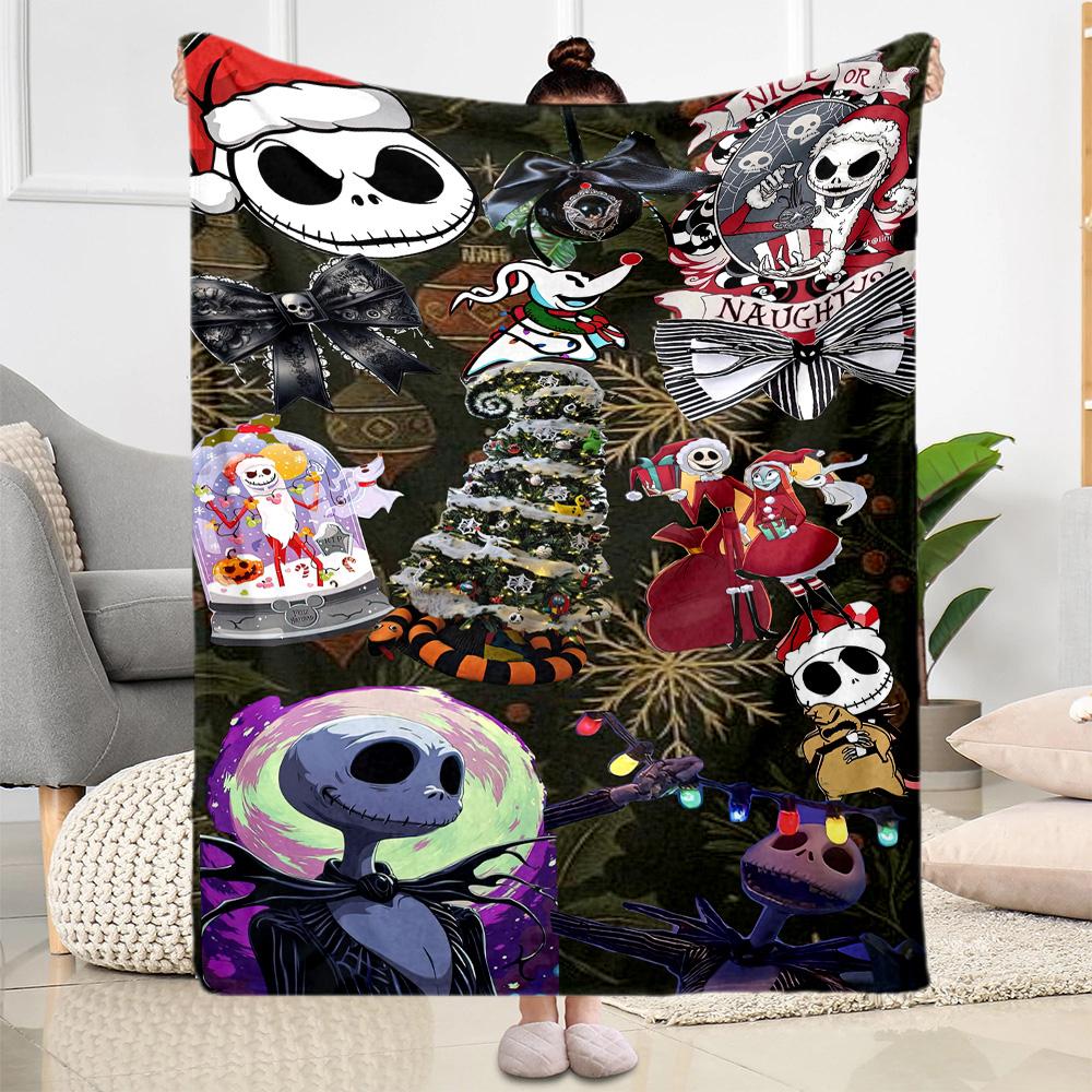 Christmas Nightmare Blanket Comfortable Suitable for Chair Couch Office Chair for All Seasons Modern Style Gift for Travel Home Birthdays