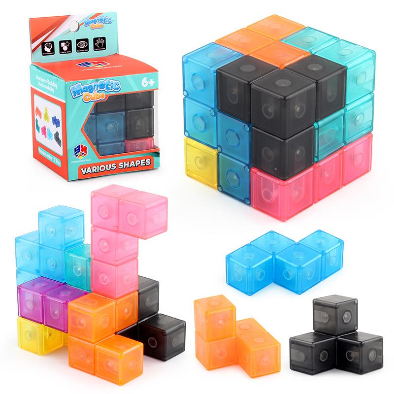 Puzzle Magnetic Building Block Rubik'S Cube Tetris Battle Magnetic Luban Rubik'S Cube Toy