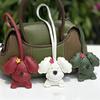 PU Leather Wavy-Eared Teddy Dog Bag Charm Adorable Puppy Purse Pendant Fashion Accessory for Backpack Handbag Decor