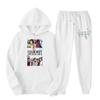 Women's Hooded Sports Tracksuit Unisex Two-Piece Running Outfits Long Sleeve Pullover Hoodies Sweatshirt+Sweatpants Set
