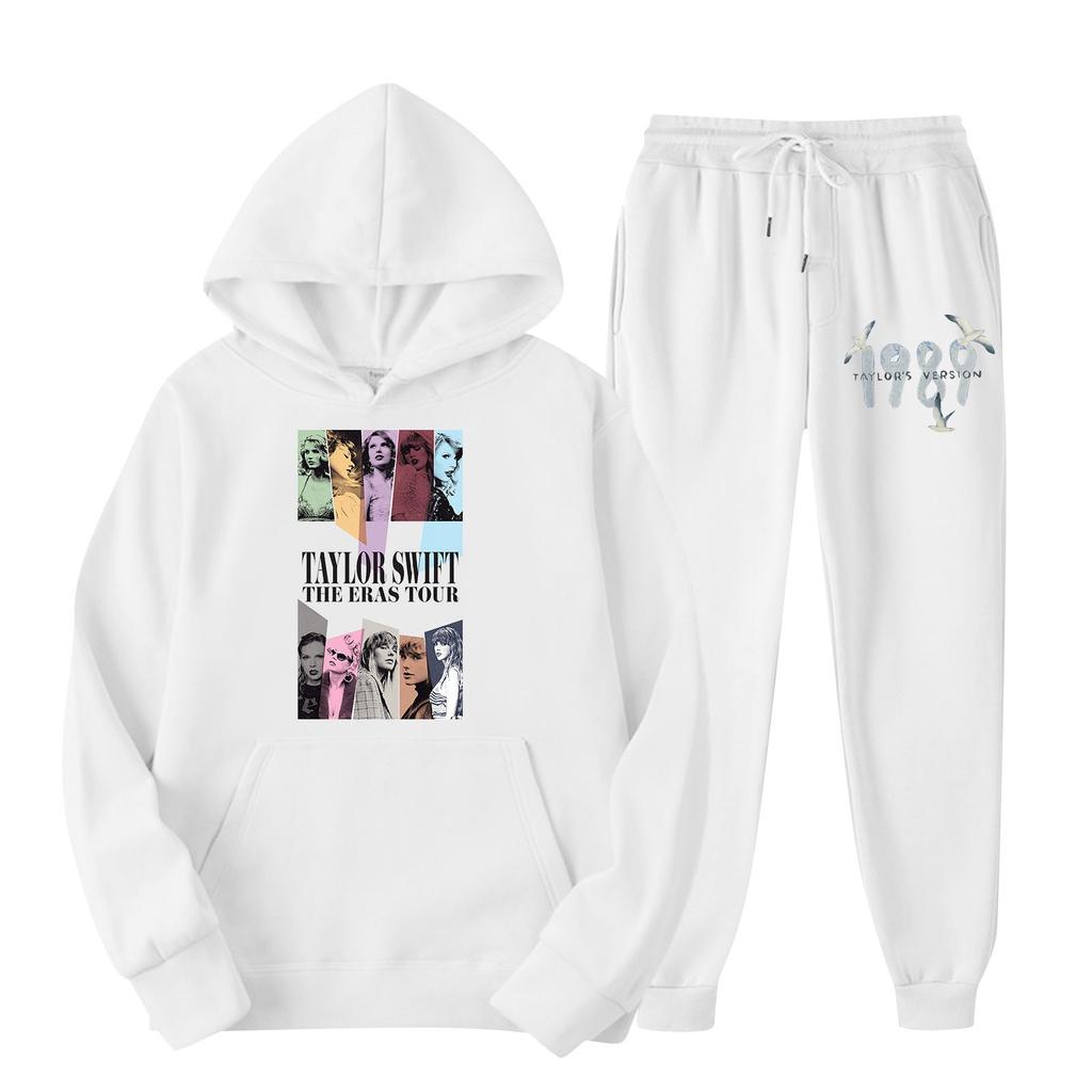 Women's Hooded Sports Tracksuit Unisex Two-Piece Running Outfits Long Sleeve Pullover Hoodies Sweatshirt+Sweatpants Set