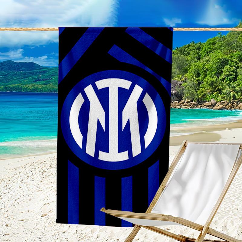 Toalla de Playa Estampada con el Escudo del Inter de Milán, Microfibra Súper Suave, Regalo Perfecto de Cumpleaños, para Piscina, Playa, Viajes, para familiares y amigos