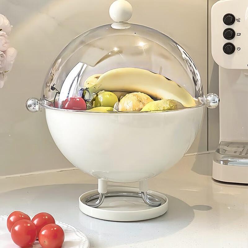 Flip-Top Fruit Bowl with Drainage Tray