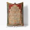 Luxurious Embroidered Silk Afghan Throw Blanket Bed Sofa Decorative Cushion Cover Warm Soft Home Textile Gift