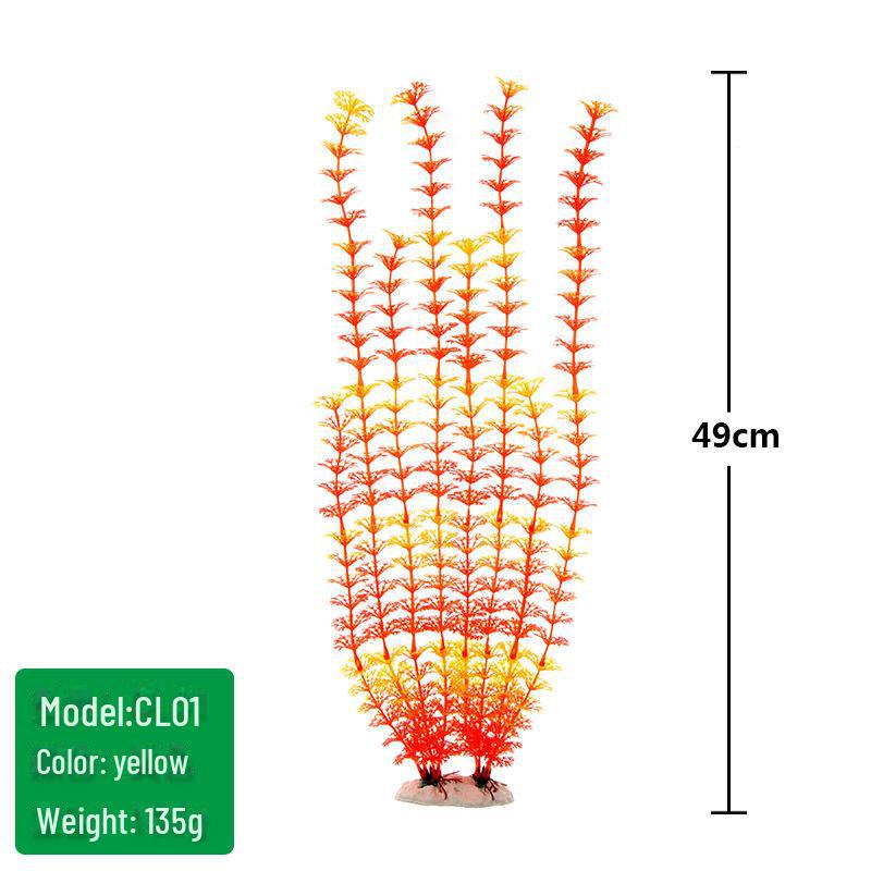 Fish Tank Scenic Background with Decorative Artificial Water Plants, 50cm High