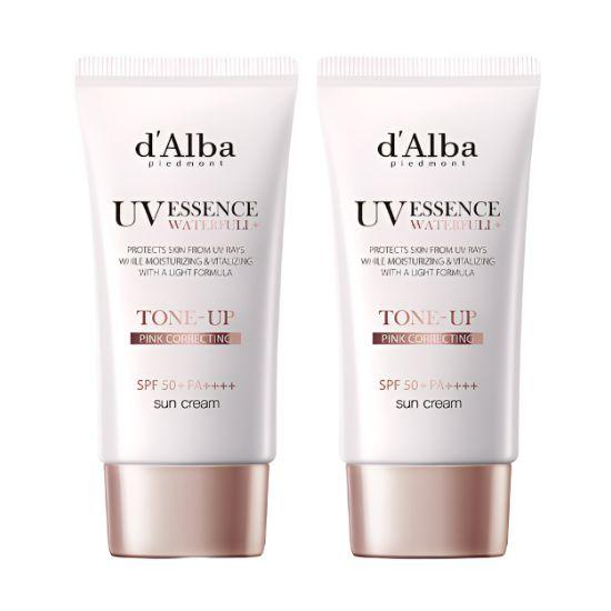 d'Alba UV Essence Waterfull Tone-Up Pink Correcting Sunscreen SPF50+ PA++++ Duo Set 50ml + 50ml
