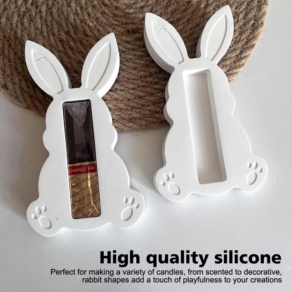 Easter Chocolate Bar Holder Silicone Mold Easter Bunny Silicone Mold Plaster Rabbit Chocolate Holder Casting Molds Home Decor