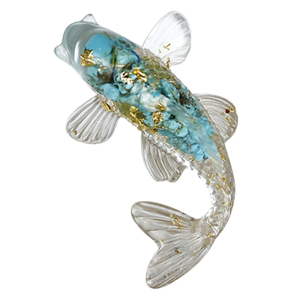 Natural Crystal Gravel Fish Shape Ornaments Decorative Animal Mini Figurines Desktop Statue for Home Office Decorations MIT