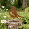 Rustic Metal Bird Wall Art Vintage Rust Colored Iron Sculpture For Home Garden Patio Yard Backyard Farmhouse Country Wall Decor
