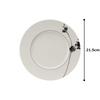 NARUMI Black Plant Print Plate, 21cm, Black, Plant Pattern, Stylish, Dessert Plate, Microwave Safe, Made In Japan, Product Number: 51230-5463