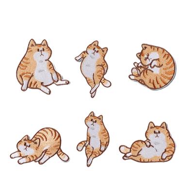 6 Pcs Embroidered Patches Cartoon Cats Sewing Patches Iron On Patches Lovely Kitten Sew On Patches for Clothes Bag