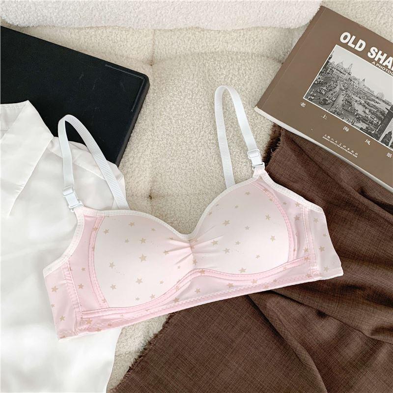 Cute Sweet Young Girls Wireless Thin Gathering Anti Sagging Bra For Small Chest