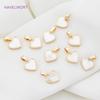18K Gold Plated Brass Natural Shell Heart Pendants Charms For Jewelry Making Supplies,DIY Necklace Making Accessories Wholesale