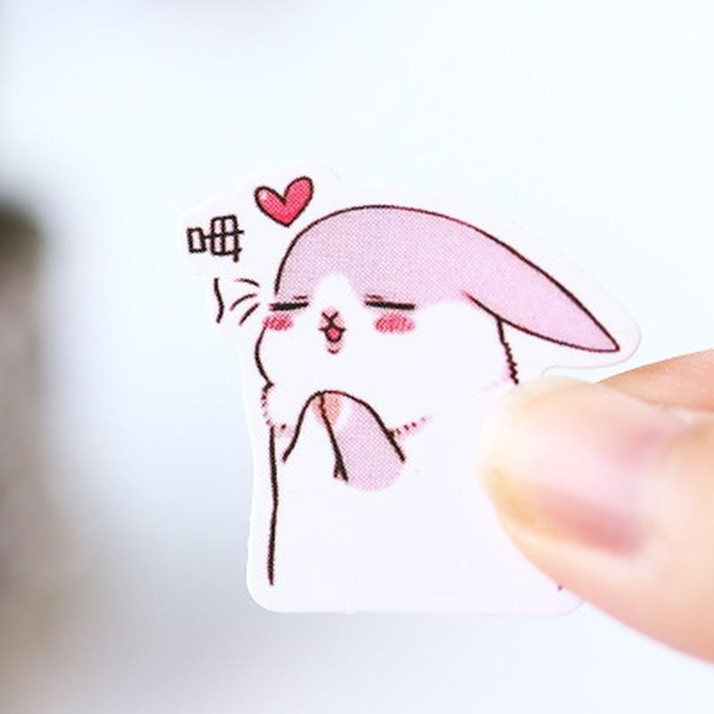 40Pcs/Pack Cute Bunny Fat Rabbit Decorative Stickers Mobile Phone Stickers DIY Diary Scrapbooking Al