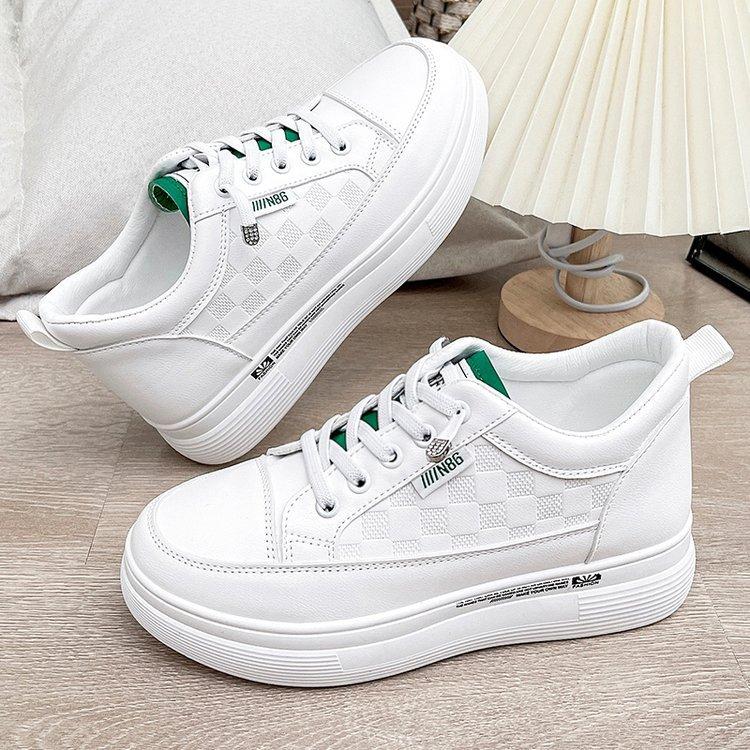 Thick-soled Inner Height-increasing White Shoes Women's 2025 Summer New Korean Version Lace-up Foreign Trade Sports and Leisure Women's Shoes