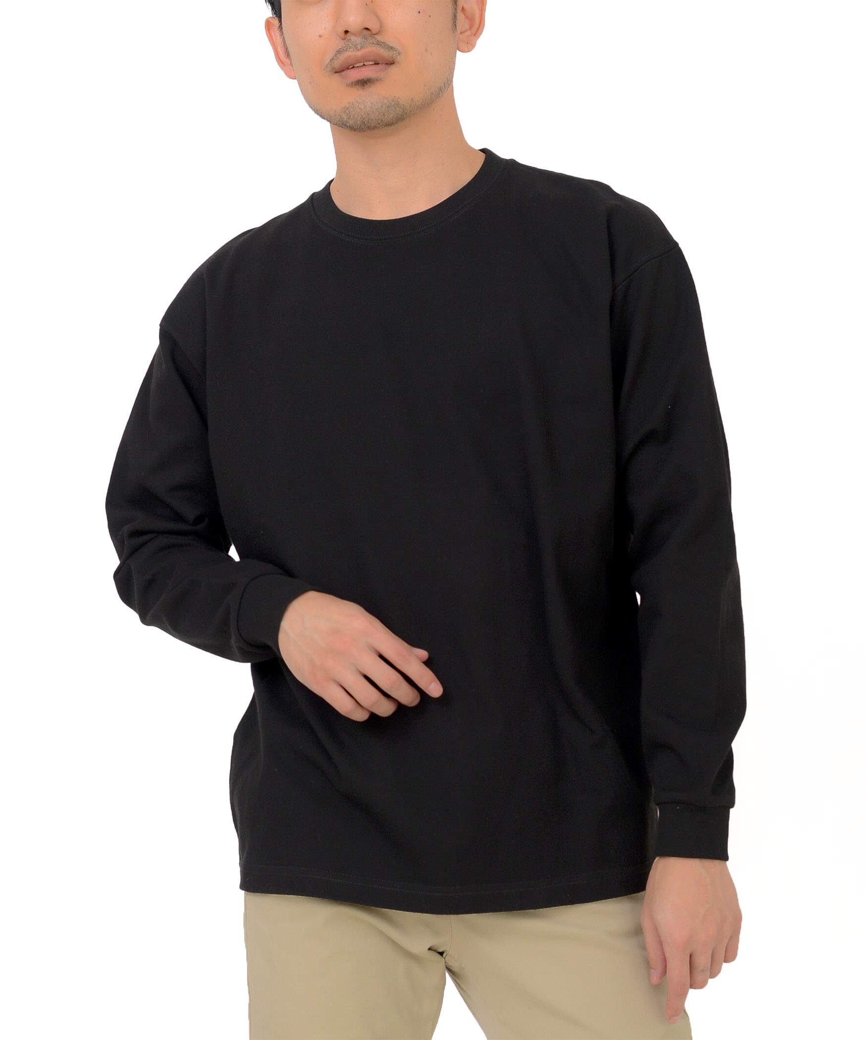 

T-Shirt.ST Men s Long Sleeve T-Shirt, Solid Color, Extra Heavyweight, 10.2oz, Black, Size M