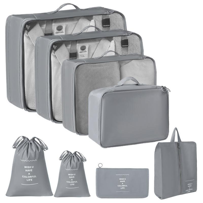 Travel Storage Bag Set - 7-Piece Multi-functional Compartment Bags for Clothes & Cosmetics